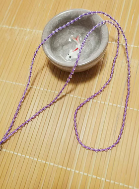 3毫米紫尖晶固定套头款吊坠挂绳