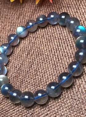 天然灰月光石手链时尚拉长石手串