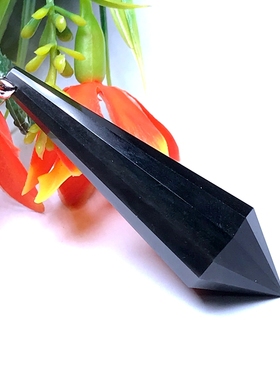 天然黑曜石灵摆吊坠单尖双尖项坠