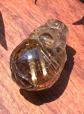 天然金发晶龙龟吊坠复古男女项坠