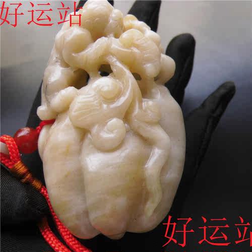 新款促销黄龙玉聚财金蟾手把件俏色宝石手工玉佩黄蜡石籽料手玩物 - 图2