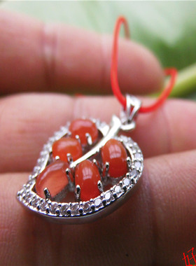 南红纯银饰品挂件宝石手工吊坠