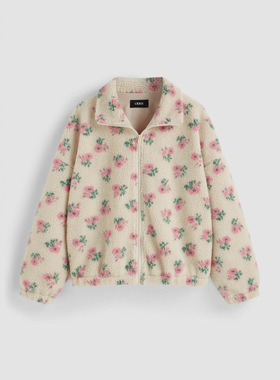Women'sFloralHighNeckZipper