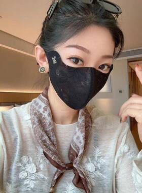 透气眼角防防晒轻薄面罩夏季女士遮脸立体护蕾丝高颜值口罩紫外线