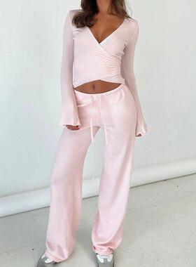 Women's Sexy Comfortable V Neck Long Sleeve Top, Fashion