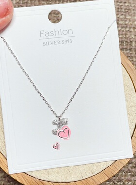 慕琦银饰通体S925纯银微镶精致缠绕小X时尚锁骨项链女百搭潮