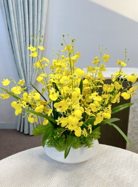 黄色迎春花仿真花假花干花客厅装饰摆件花绢花插花中式风花艺摆设