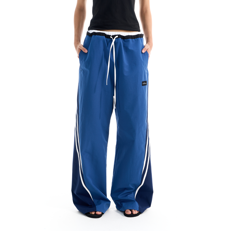 EXITMODE BY BLINDNOPLAN 25AW 撞色条纹拼接运动长裤抽绳休闲裤 - 图3