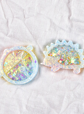 diy水晶滴胶材料扇子手机壳包包钥匙扣饰品流沙吊挂坠模具