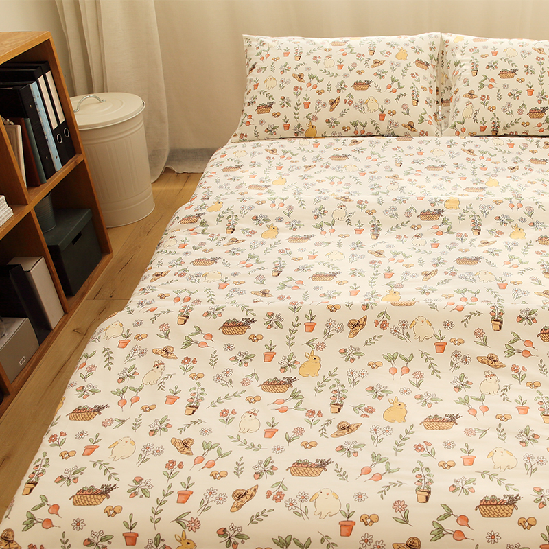 松果和小兔100纯棉被套单件150x200学生宿舍单人200x230双人被罩 - 图0