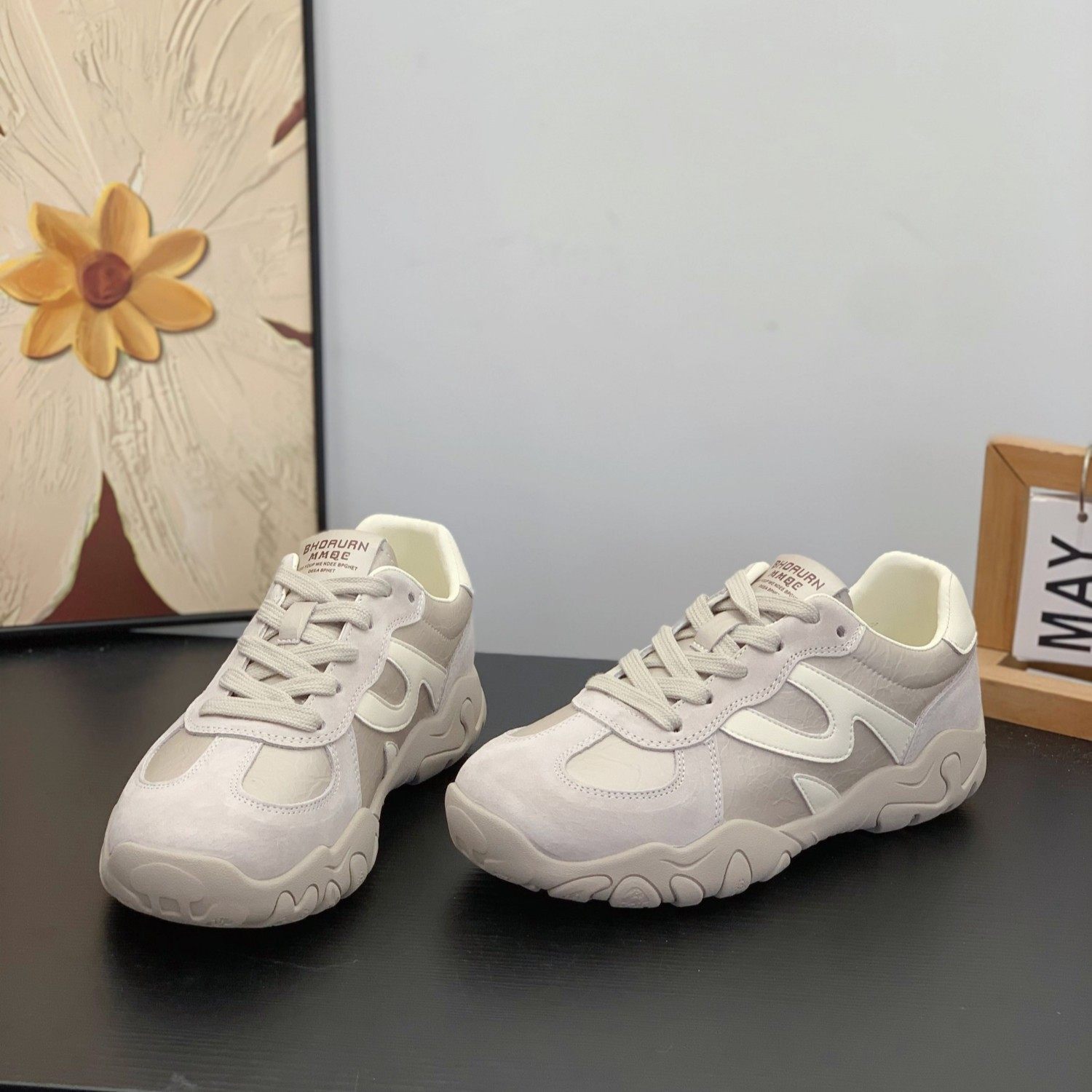 真皮时尚炸街德训鞋女2026春季新款百搭平底阿甘鞋显脚小运动跑鞋,淘宝优惠券,粉丝福利购,淘宝优惠卷