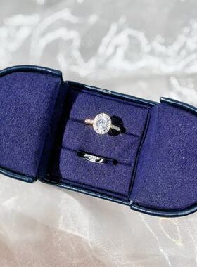 仿真椭圆大鸽子蛋钻戒求婚结婚戒指情侣对戒婚礼仪式道具活口一对