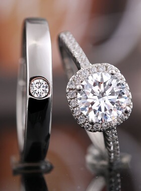 新款大方包钻戒指情侣钻戒