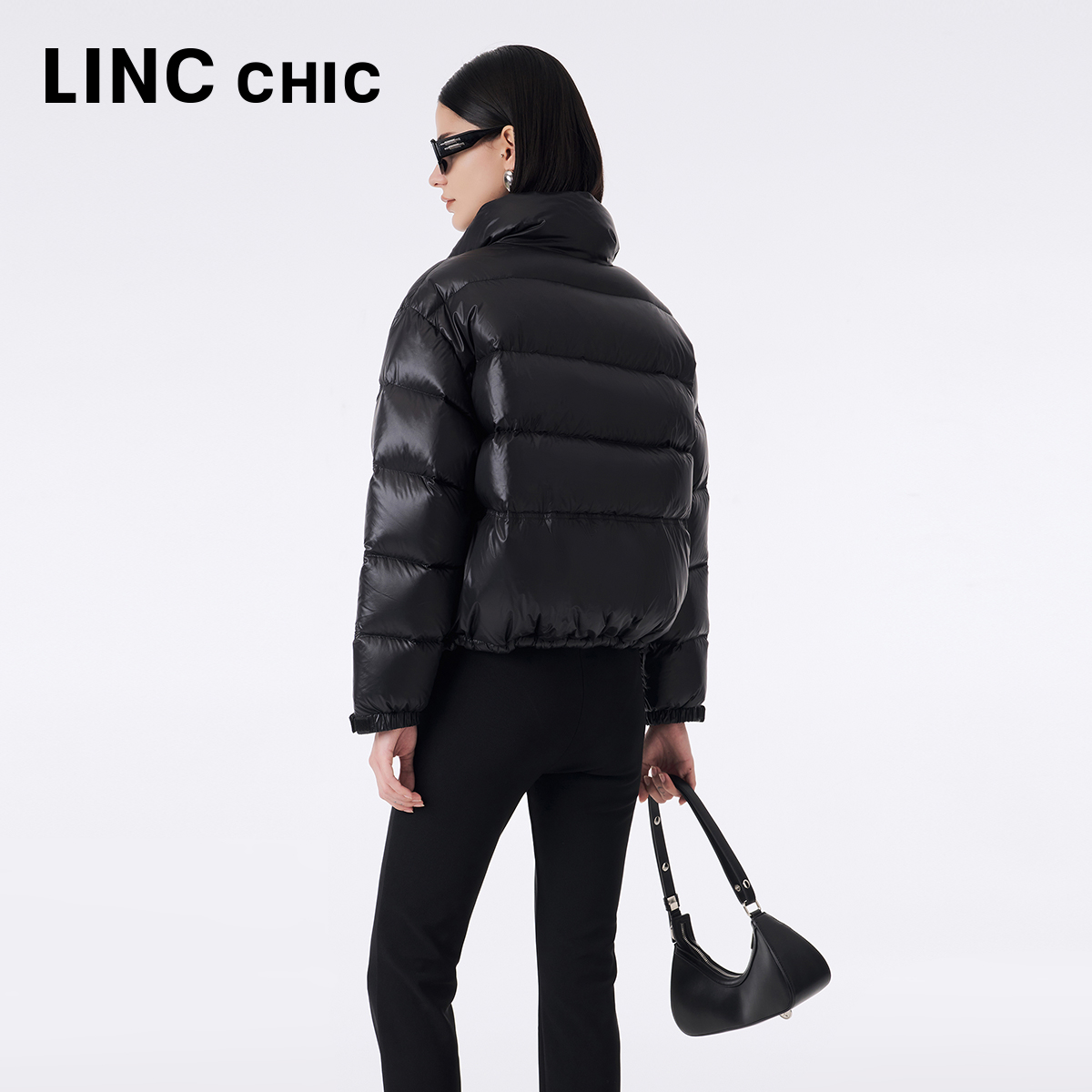 LINCCHIC金羽杰短款羽绒服女冬季2023新款超轻活力立领面包服1296