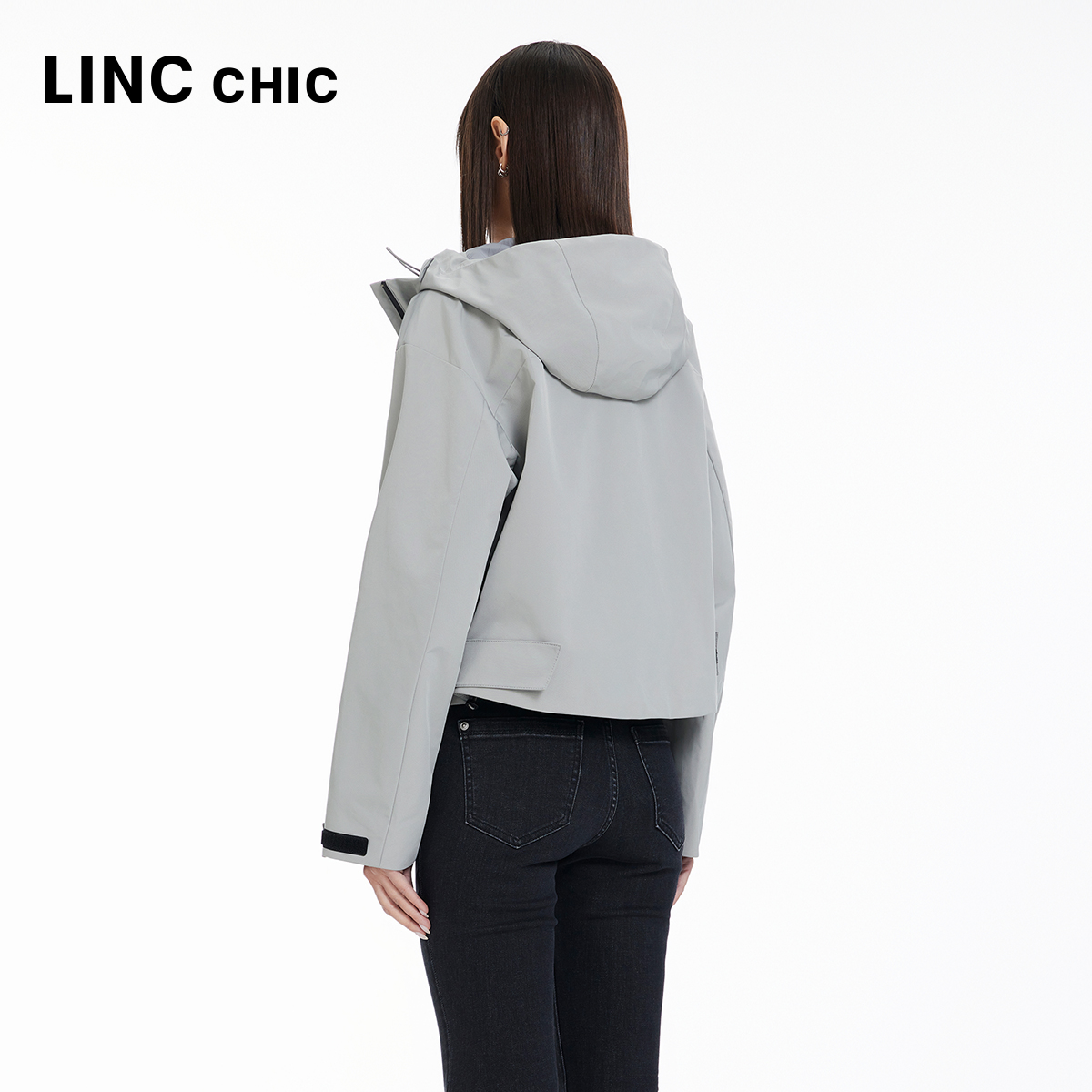 LINCCHIC金羽杰24年春季新品都市轻机能连帽夹克外套女S241JK071Y - 图1