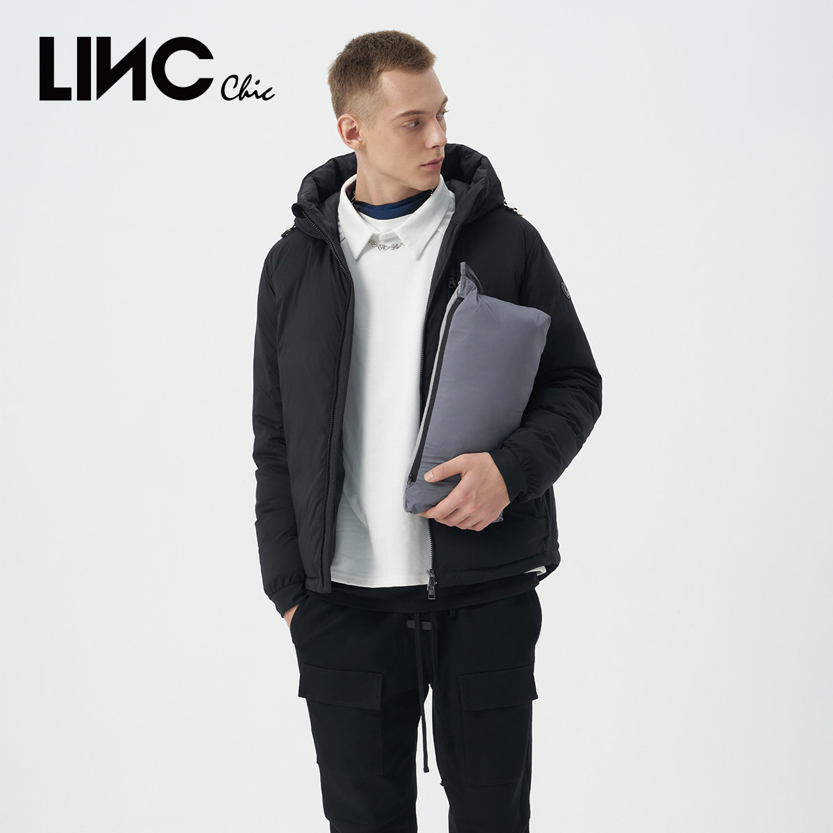 LINCCHIC金羽杰羽绒服男便携可收纳机能短款男士羽绒服N22801018