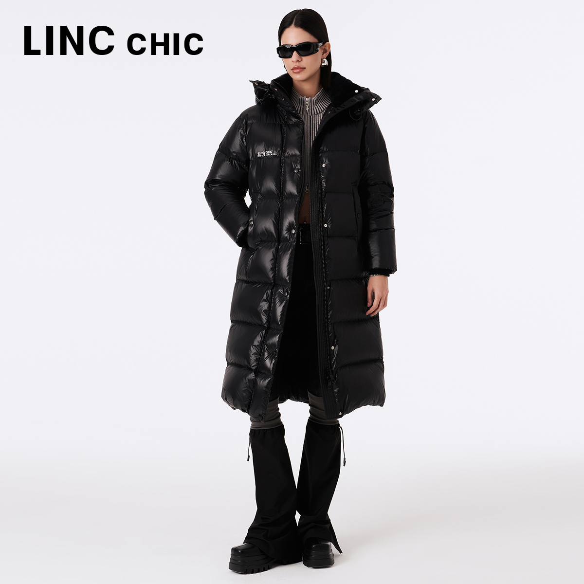 LINCCHIC金羽杰加厚羽绒服长款女冬季2023新款都市时髦精6208Y