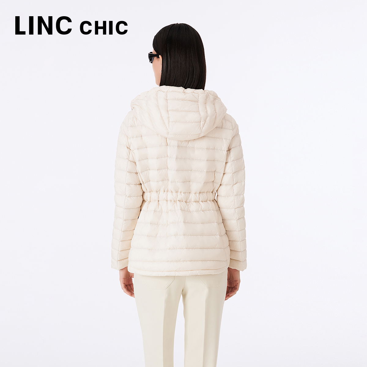 LINCCHIC金羽杰羽绒服女新款收腰轻薄短款羽绒服女外套Y21803272Y-图3