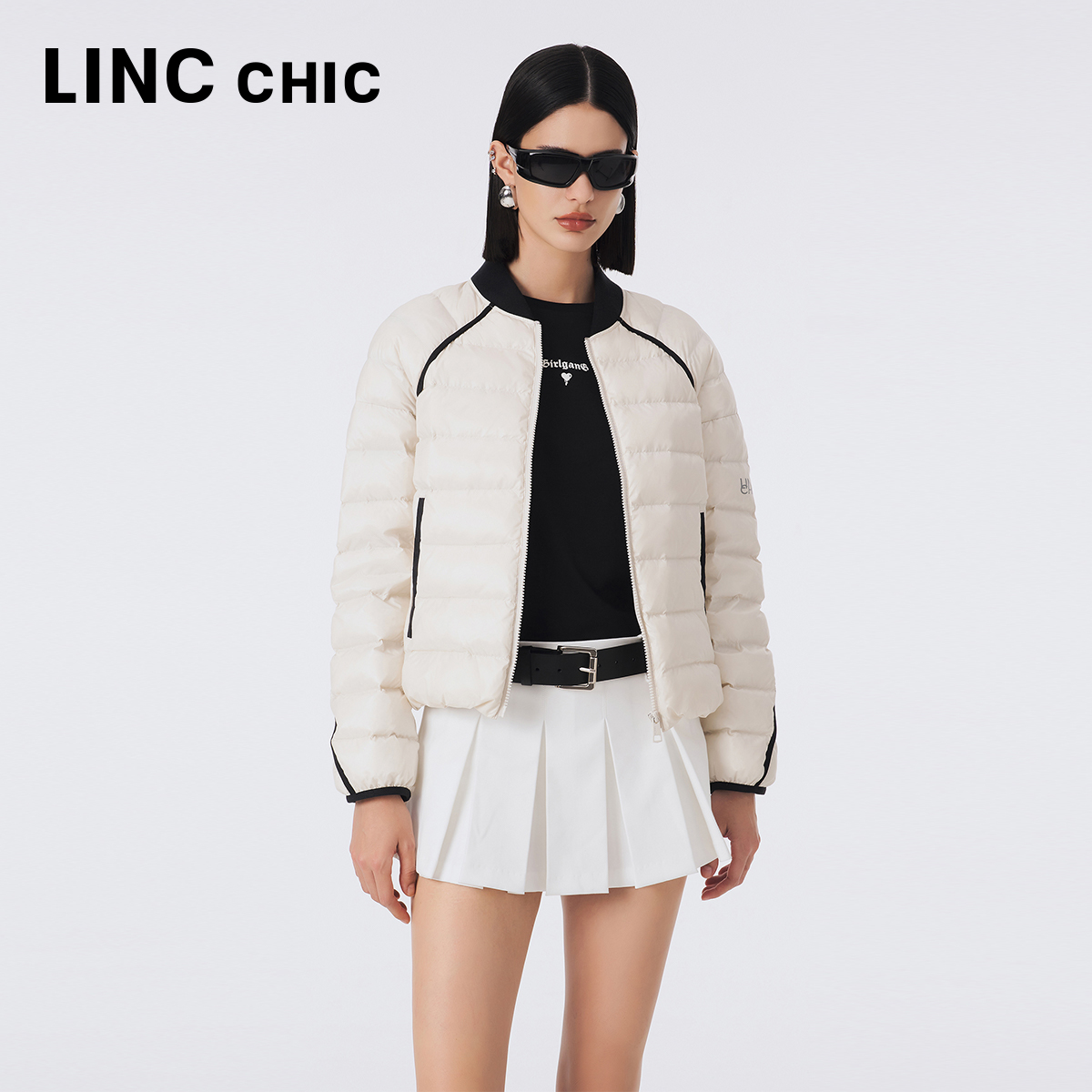 LINCCHIC金羽杰短款轻薄羽绒服女2023新款机能感超轻便携外套1225