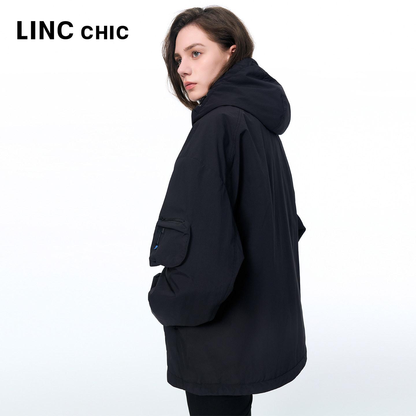 LINC金羽杰2025年秋季新款轻薄羽绒服无性别几何绗线羽绒服女2032