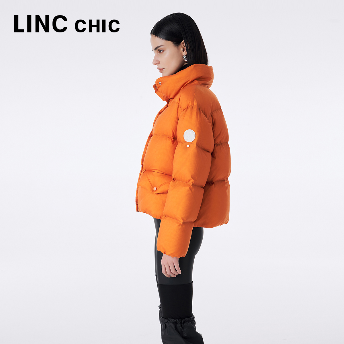 LINCCHIC金羽杰短款羽绒服女冬季2023新款多巴胺轻体泡芙超轻1339