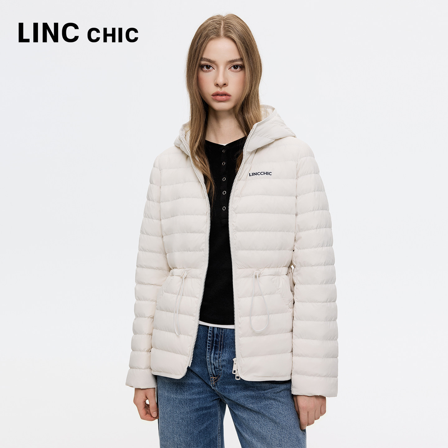 LINCCHIC金羽杰超轻连帽排骨羽绒服