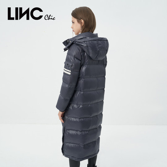 LINCCHIC金羽杰羽绒服女款冬季修身款超长款羽绒服女Y22808191