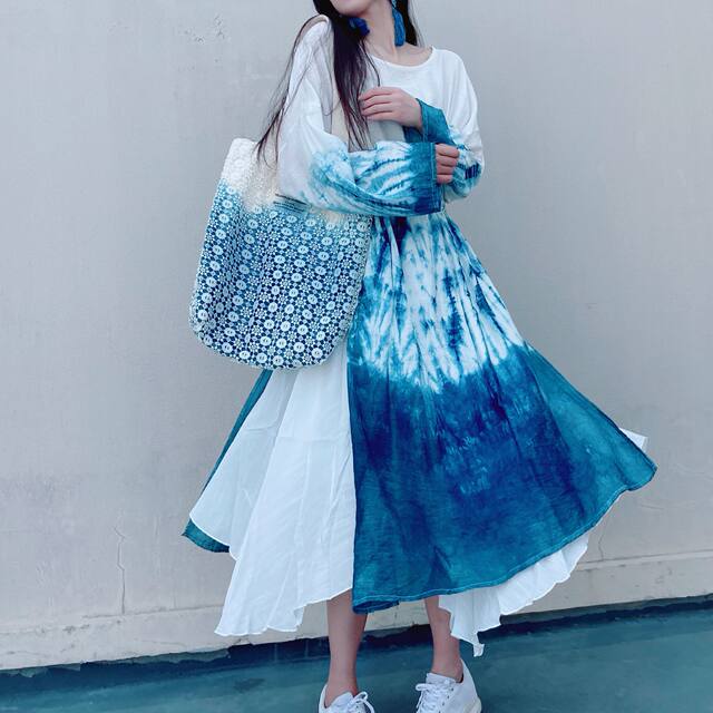 Tie dye ການອອກແບບຕົ້ນສະບັບເຮັດດ້ວຍມື dyeing ຜັກ