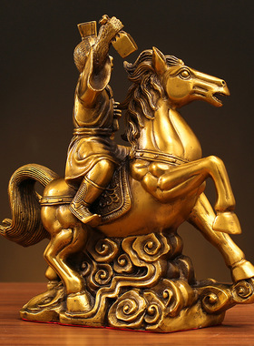 厂家批发全黄铜摆件马上传令封侯家居客厅办公室工艺品装饰礼品