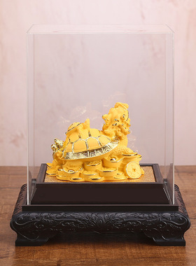绒沙金转运龙龟摆件 八卦龙头龟家居招贵人摆件