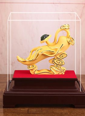 绒沙金仿金人生如意摆件家居客厅桌面酒柜装饰品结婚招财开业礼品