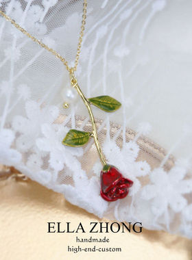 玫瑰花朵~复古法式甜美girl项链短链女颈链性感手工饰品送礼物