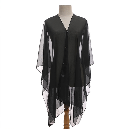 A swimsuit that can be worn in various ways in the water with a veil over it