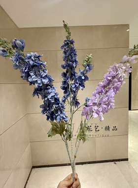 仿真飞燕花束装饰摆件紫色蓝色花艺狐尾花装饰布置