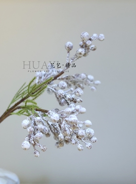珊瑚果花艺道具美陈布置唯美花束森系仿真花布鲁纳果实