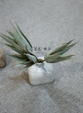 植绒芦荟仿真多肉植物微景观造景创意绿植枯山水园林装饰摆件