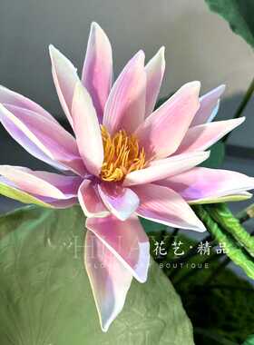 花艺精品仿真睡莲造景草坪山丘