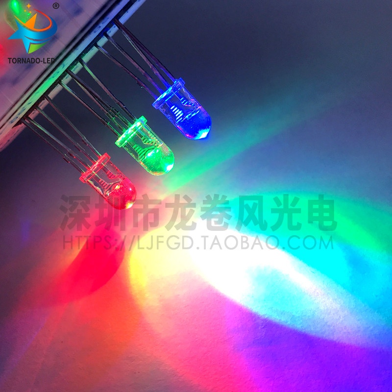 F5全彩透明共阴/共阳 5mm全彩RGB高亮红绿蓝 4脚可控led灯珠_虎窝淘