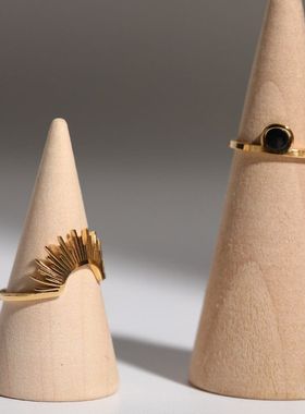 不锈钢欧美太阳花戒指18k镀金黑玛瑙戒指对戒小众冷淡INS