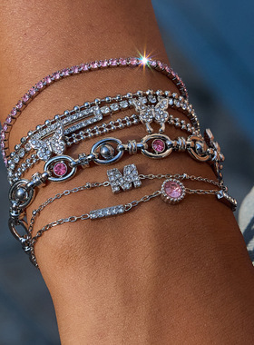 静俏跨境18K金不锈钢手饰圆形粉