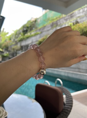 粉水晶手串天然水晶转运礼物饰品原创粉晶手链10mm