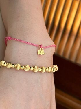 手工S925编织 爱可彩色事成甜美可调节心象手绳金色款银小众