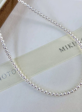 天然淡水真珍珠项链女3-4mm极光正圆S925银小米珠baby链