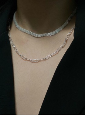 S925纯银重工波光粼粼手链韩式风白银色宽版手饰品