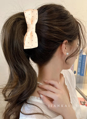 GaoXiang韩系蝴蝶结香蕉夹竖夹女高马尾不塌发夹后脑勺盘发一字夹