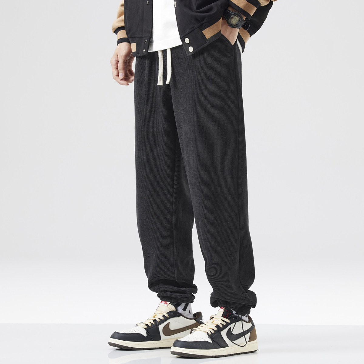 2025秋冬加绒加厚雪尼尔休闲裤男宽松直筒垂感灯芯绒保暖运动卫裤,淘宝优惠券,粉丝福利购,淘宝优惠卷