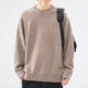 Sheep wool solid color crew neck sweater for men winter 2025
