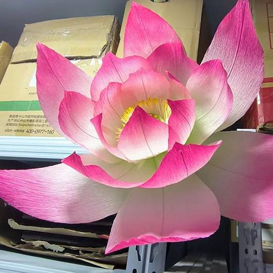 Новый лотос из бумаги, цветок, крепированная бумага, полуфабрикаты, лепестки, ручная работа, имитация лотоса, декоративный фон, макет