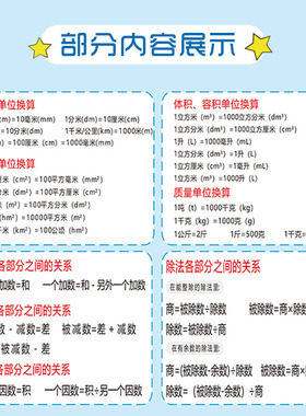 小学生三四五六年级挂图表挂图