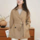 Spot Dewdrop Series 25 Spring New Silk Wool Jersey Double Bretted Trench Coat